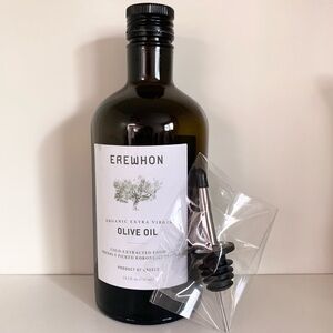 Hold Erewhon Empty Glass Oil Bottle And New Stainless Steel Pour Spout
